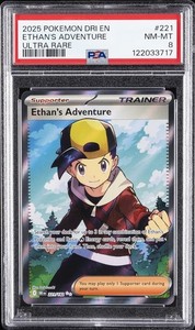 2025 POKEMON DRI EN-DESTINED RIVALS ULTRA RARE #221 ETHAN'S ADVENTURE PSA 8