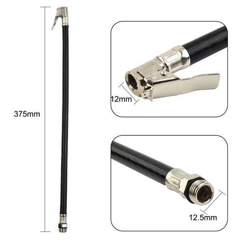 Bicycle Bike Tire Air Pump Inflator Replacement Hose Tube 120cm With Adapters