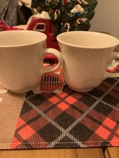 Pfaltzgraff   Filigree  White  Mugs Coffee Cups Set of 2