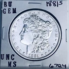1881 S BU GEM MORGAN SILVER DOLLAR UNC MS+++ U.S. MINT RARE COIN 6724