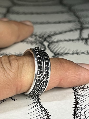 DAVID YURMAN ARMORY CROSSOVER BANDRING MIT SCHWARZEN DIAMANTEN GRÖSSE 9,5 - Bild 6 von 13