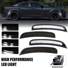 4PCS Dynamic LED Front Rear Bumper Side Marker Light For 2015-2023 Dodge Charger