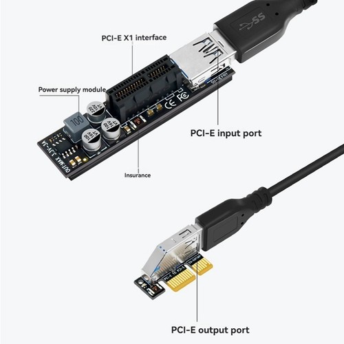 Add On Card PCI-E Riser PCIE PCI-Express X1 Vers X4 PCI E Riser Car6009 - Photo 4/6