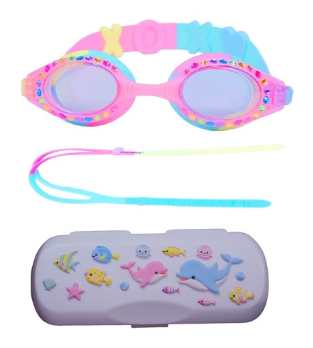 Girls Swim Goggles - Bling Swimming Goggles for Girls Ages 4-12 - No Leak Ant...