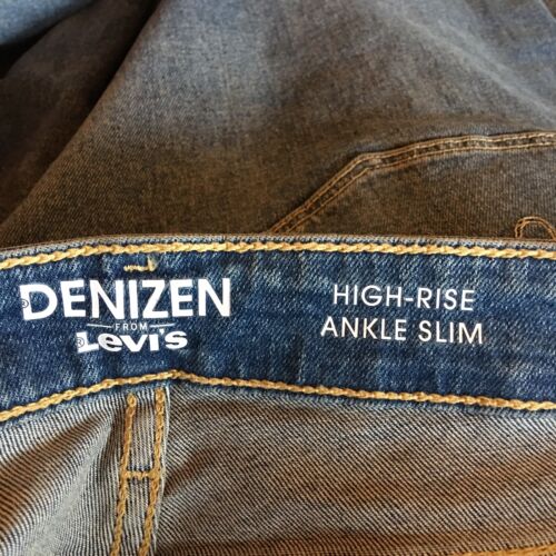 Denim elástico delgado al tobillo de 18 W34 vintage descolorido descolorido para mujer Levi's Denizen - Imagen 3 de 5