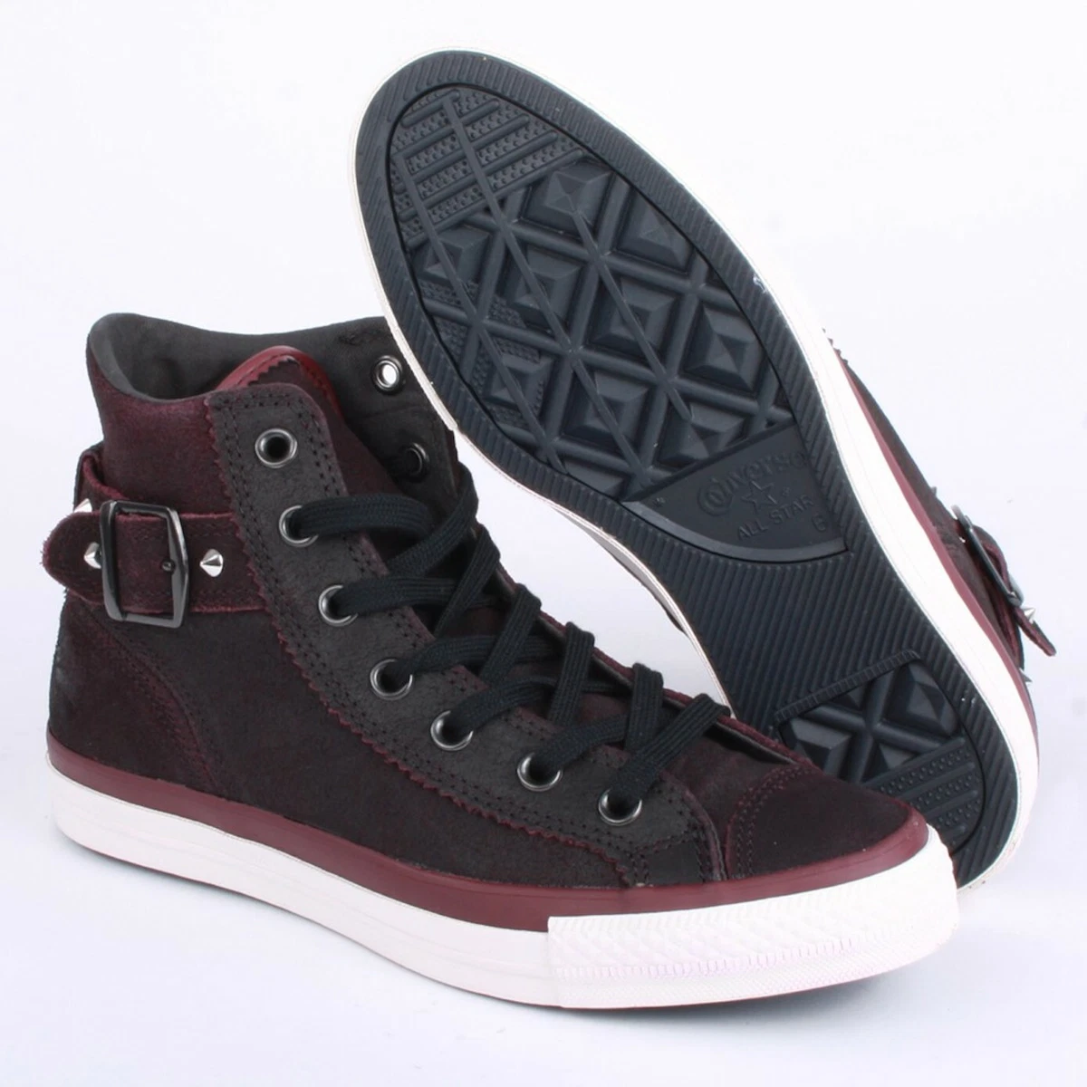 Converse Hi Chuck Taylor All Star Collar Strap Burgundy Leather Sneaker