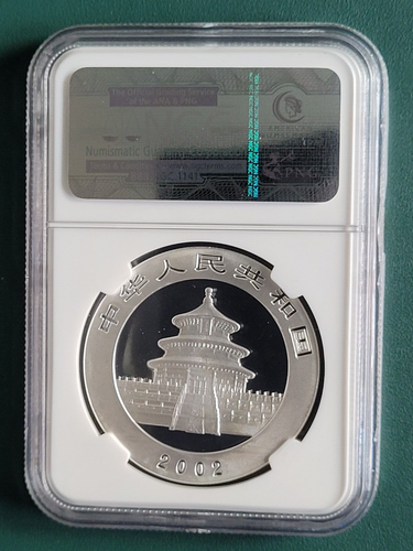 2002 China Coin Panda 1 oz 0.999 Silver coin NGC MS69 - Bild 2 von 2