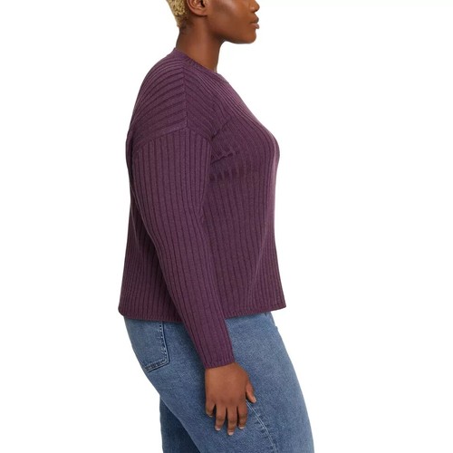 Jessica Simpson Women's Ribbed Sweater, Purple, Size XL - Picture 4 of 5