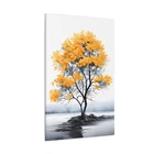 Yellow Tree Canvas Black White Oil Painting Print Nature Wall Art Decor