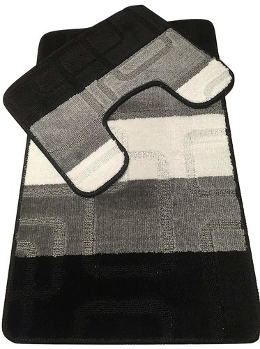 2 Piece Soft Bath Mat Set Foot Non Slip & Toilet Pedestal Bathroom Shower Rug - Picture 16 of 23