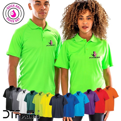 Personalised Mens Polo Shirt Quick Dry Top Gym Tee Team Sports Running Jogging - Picture 32 of 35