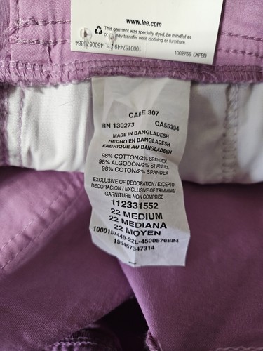 Pantaloncini cargo da donna Lee taglia 22M vita morbida nuovi con etichette $22,98 - Foto 8 di 12