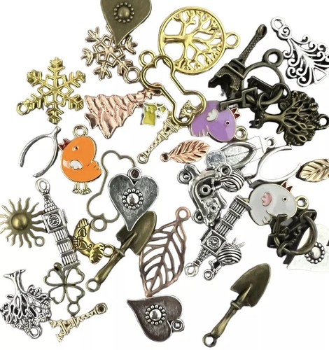 50pcs Assorted Charms Mixed Lot Pendants Custom Metal Jewellery DIY Scrapbooking - Picture 5 of 14