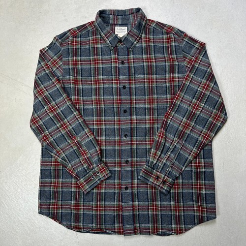 L.L. Bean Shirt Scotch Plaid Flannel Traditional Fit Button Down Men's Large - Picture 2 of 4