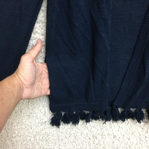 Lilly Pulitzer Sweater Medium Adult Blue Cardigan Knit Open Front Tasseled Women - Picture 5 of 10