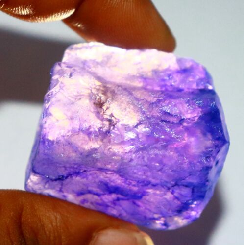 DYED 212Ct Certified Superior Blue Sapphire Gemstone Natural Loose Uncut Rough - Picture 3 of 5