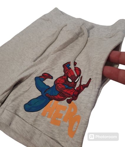 Name It Toddler Spiderman Hero Light Gray Drawstring Sweat Shorts Size 2Y New - Picture 6 of 9