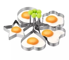 5-Pack Stainless Steel Egg & Pancake Rings – Non-Stick Cooking Mold Tool Set