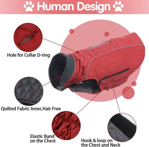 Winterjacken EMUST Hund Katze Mantel für Winter Haustier Kleidung Winter Medium - Bild 5 von 7