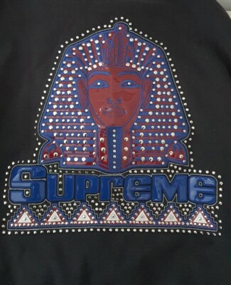 FW20 Supreme Pharaoh studded hooded sweatshirt black size M
