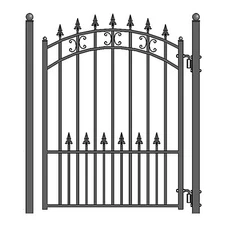ALEKO Steel St. Louis Style Pedestrian Gate 5' x 4' Black