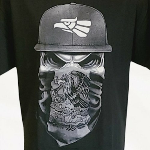 T-shirt uomo casual nera girocollo manica corta teschio stampa ossa incrociate taglia L - Foto 4 di 10