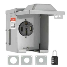 VEVOR RV Power Outlet Box Indoor/Outdoor 50 Amp 125-Volt/250-Volt Receptacle