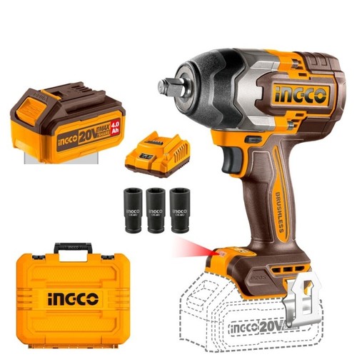 AVVITATORE A IMPULSI 850Nm 1/2 CON 2 BATTERIE 4AH - INGCO CIWLI2085 - Foto 2 di 2