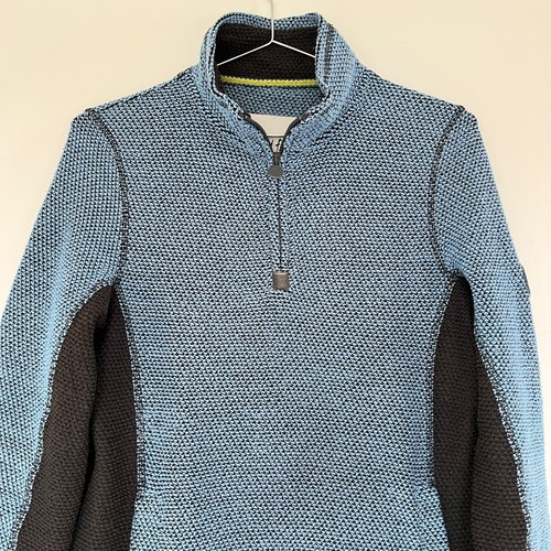 Weird Fish Jumper Women's Turquoise Blue Black 1/4 Zip Pockets Macaroni Size 10 - Bild 2 von 11