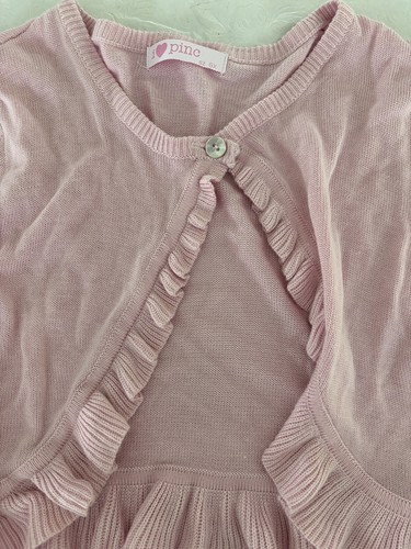 Girl Cropped Knit Cardigan pink size 6x i love pinc - Picture 2 of 6