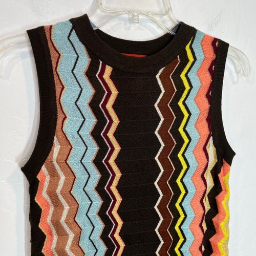 Vestido Missoni for Target Chevron Retro Zig Zag Colorido Tejido Y2K Forrado Talla XS - Imagen 5 de 10