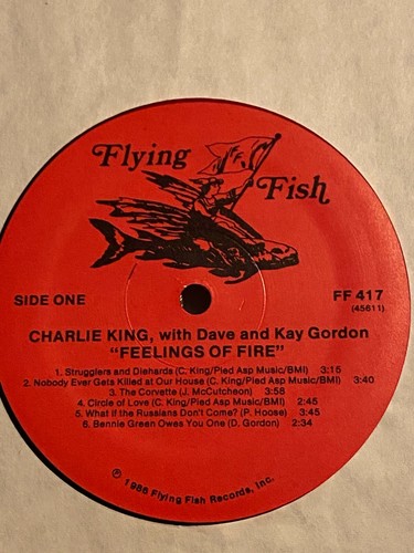 CHARLIE KING - Feelings of Fire ~ FLYING FISH 417 {nm} w/Insert | Signed by King - Imagen 5 de 6