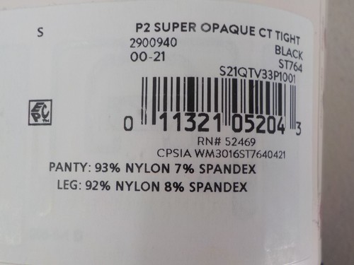 SECRET TREASURES TIGHTS 2 PAIR SZ S BLACK SUPER OPAQUE CONTROL TOP 80 DENIER NIP - Picture 5 of 8