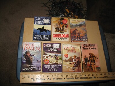 LOT OF 7 PAPERBACK WESTERN BOOKS BERKLEY PINNACLE LEISURE WILLIAM JOHNSTONE ++