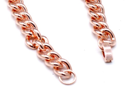 1 Pc Pure Copper Chunky Cuban Link Chain Bracelet " Solid Statement Jewelry - Picture 3 of 6
