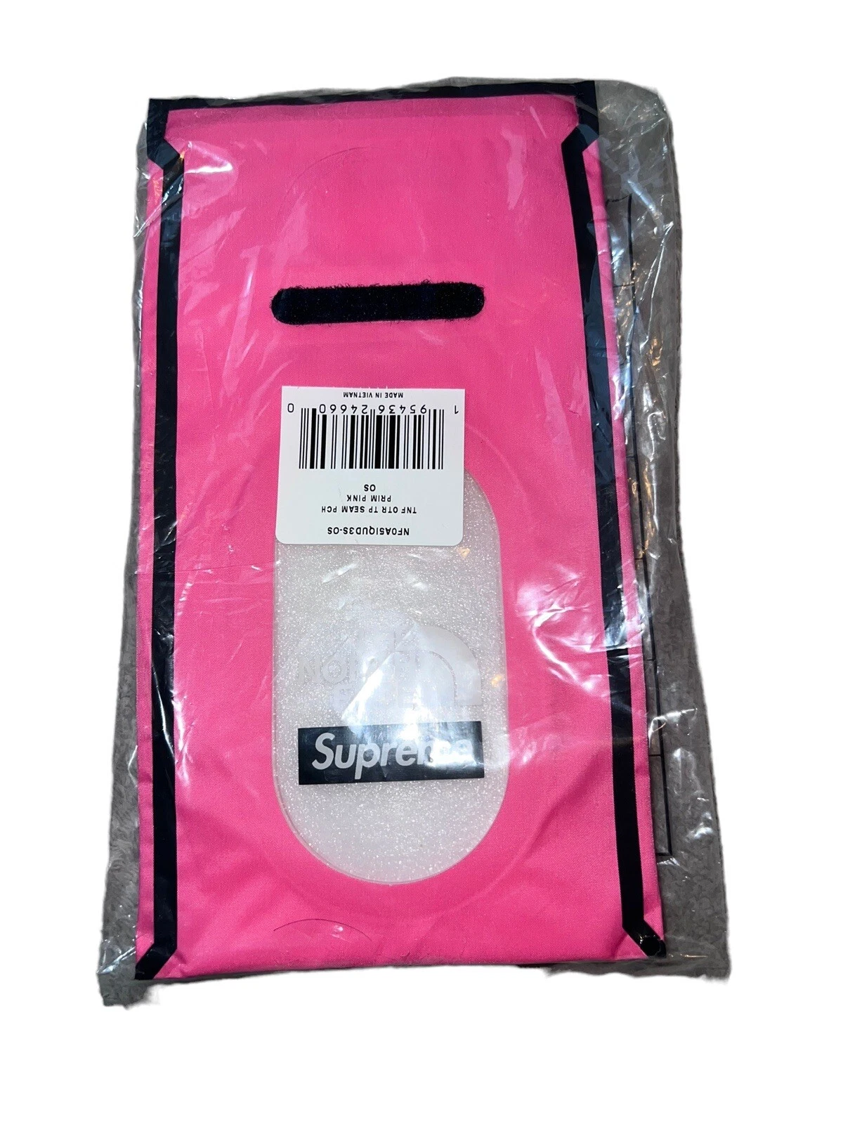 Pochette SUPREME x The North Face rose fluo sangle de cou série Summit neuve avec étiquette