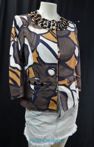 Just B multi bead shabby Paillettes embellished JACKET light crop COAT SZ S NEW - Picture 3 of 5