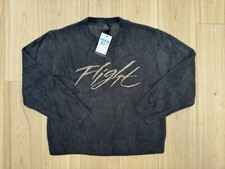 Jordan Flight Heritage Crop Knit Fuzzy Jumper Off Noir Sweater NWT Men’s M