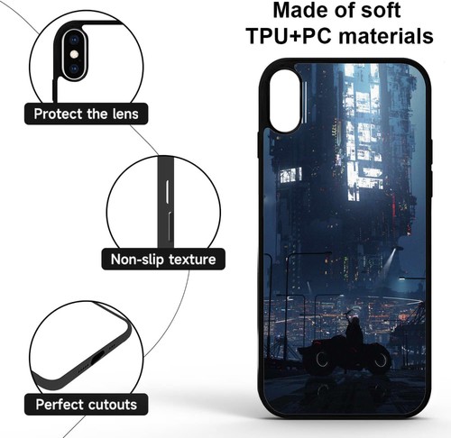 Cover For iPhone X XS 11 12 13 14 15 Pro Max Cyber City Skyscraper - Picture 204 of 240