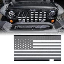 Aluminum Front Grille Mesh Insert American Flag for 2007-2018 Jeep Wrangler JK
