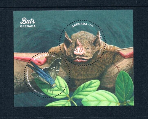 Valor Scott de $26,50 - 2017 murciélagos Granada 2 s/s Mar Caribe CV MNH NH UMM - Imagen 4 de 5