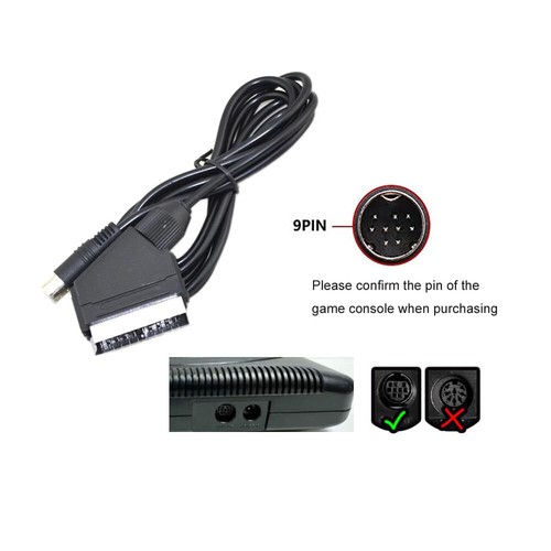 New 1.8 meter/ 6ft RGB Scart Lead Cable Fit For Sega Mega Drive 2 Games Consoles - Picture 5 of 5