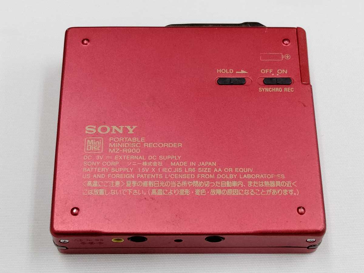 人気ブランド Sony MZ-R900 MD Walkman Portable Player Recorder Red Music ポータブルプレーヤー