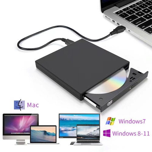 USB 2.0 External DVD Player CD Drive Mp3 Music Movies Portable Reader - Afbeelding 13 van 15