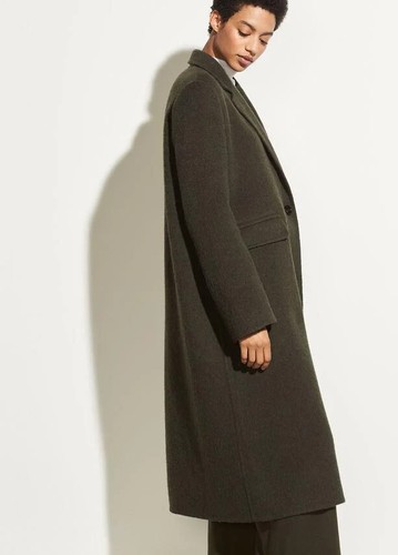 $695 VINCE Classic Straight Coat | Wool + Alpaca Blend | Black | Small OLD MONEY - Picture 10 of 11