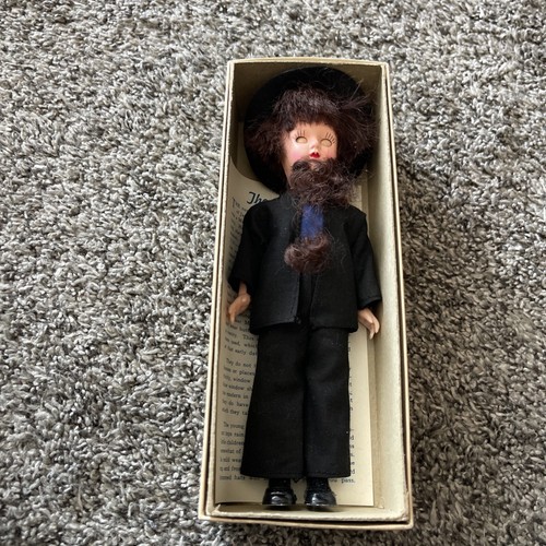 VTG. Hard Plastic Amish Doll / Amish Costume / Blue Eyes / Brown Hair 7” - Picture 1 of 9