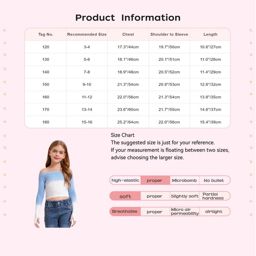 Kids Girls Ballet Dance Sweater Blouse Off Shoulder Long Sleeve Shirts Dance Top - Picture 48 of 58