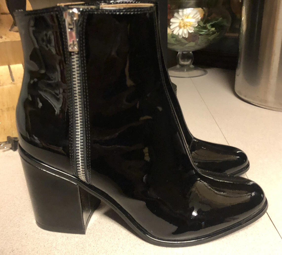 Calvin klein patent best sale boots