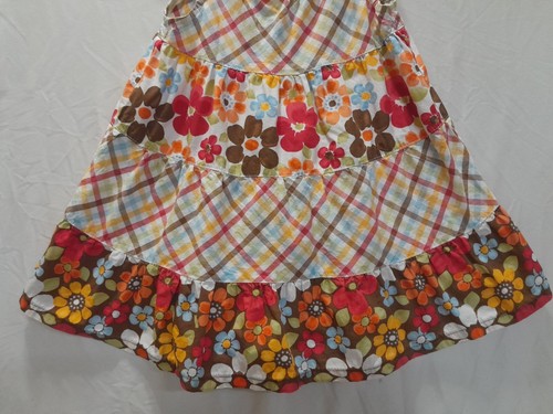 Crazy 8 Size 2 Multi Color Floral & Plaid Sleeveless Girls Summer Sun Dress - Picture 3 of 9