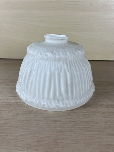 PAIRPOINT Antique Lamp Shade WHITE Ribbed Ruffled Glass - Picture 1 of 14